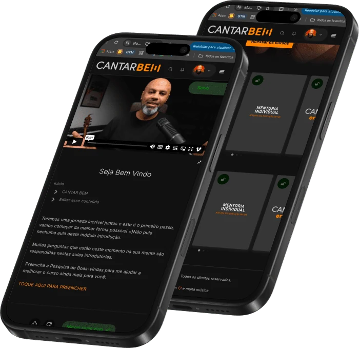 App Cantar Bem no celular